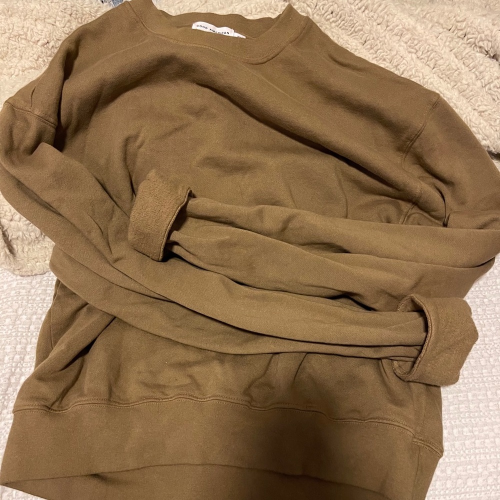 Good American sweatshirt taupe color